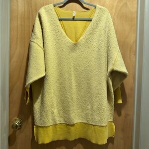 Yellow V-Neck Women's Sweater